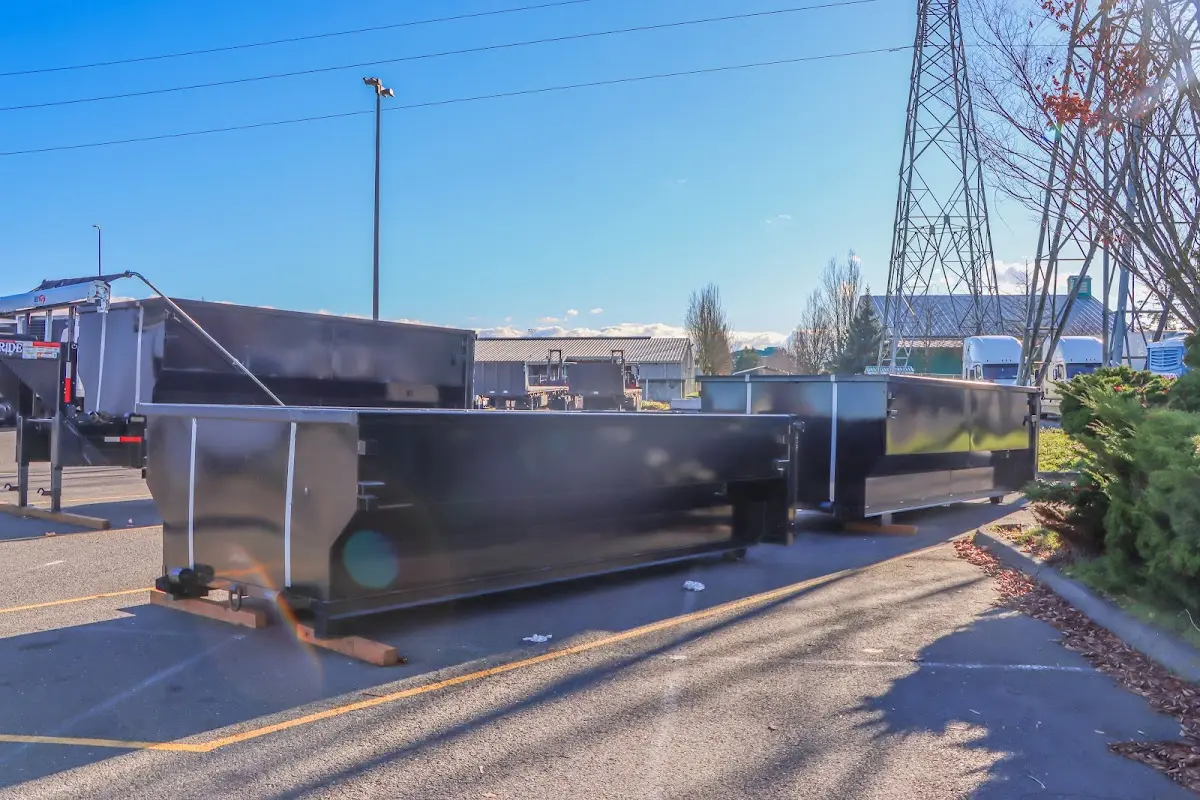 Roll-off dumpster ready for waste disposal at job site for Cleanout Dumpster Rental in Terrell Hills